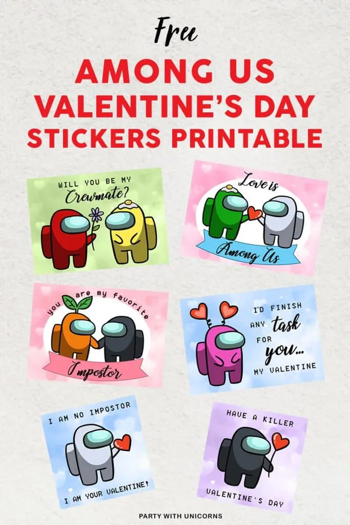 Among Us Valentine Stickers