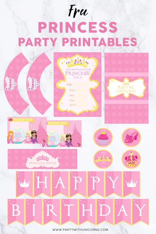 FREE Princess Party Printables - Party with Unicorns