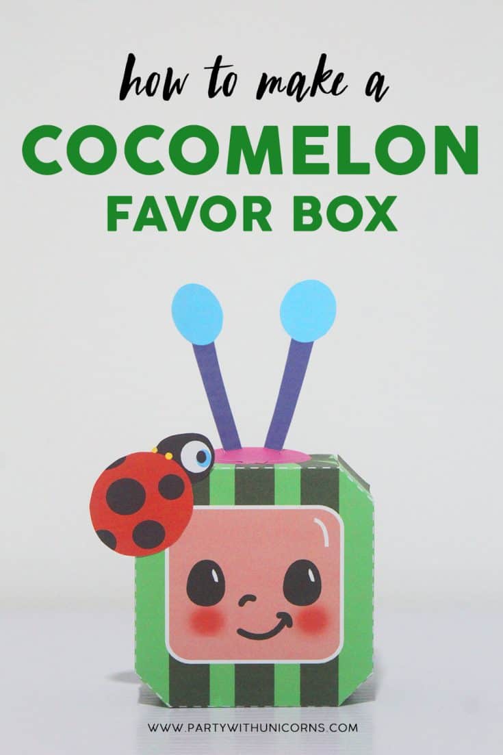 Cocomelon Favor Box - with FREE Printable Template - Party with Unicorns