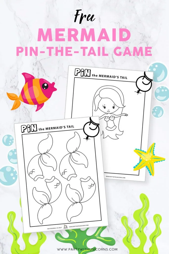 Pin the tail on the mermaid game printable