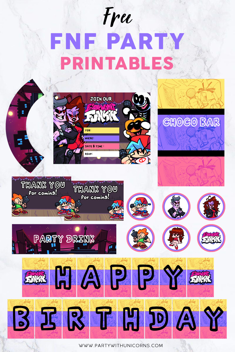 Free Friday Night Funkin Party Printables