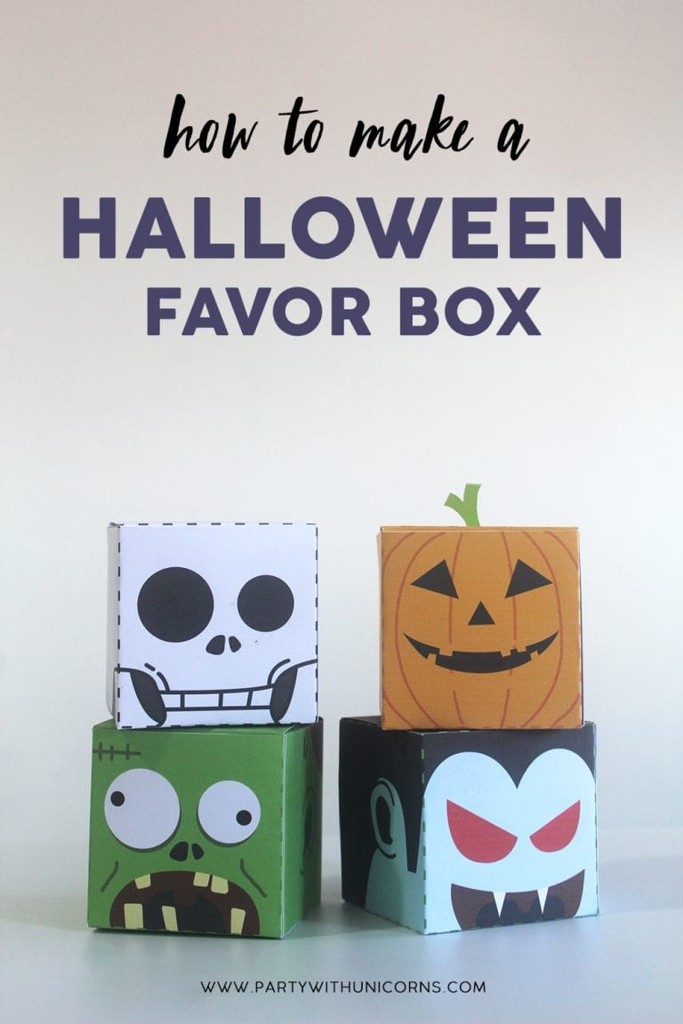 Halloween Favor Box — with FREE Printable Template - Party with Unicorns