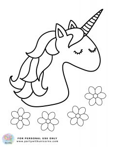 Unicorn head side Coloring Page
