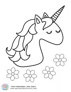 Unicorn head side Coloring Page