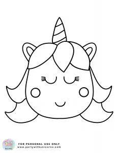 Unicorn head Coloring Page