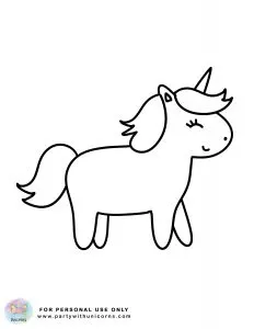 happy Unicorn side coloring Page
