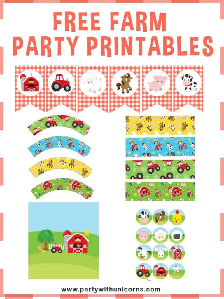 Farm Party Printables Free Download Party with Unicorns