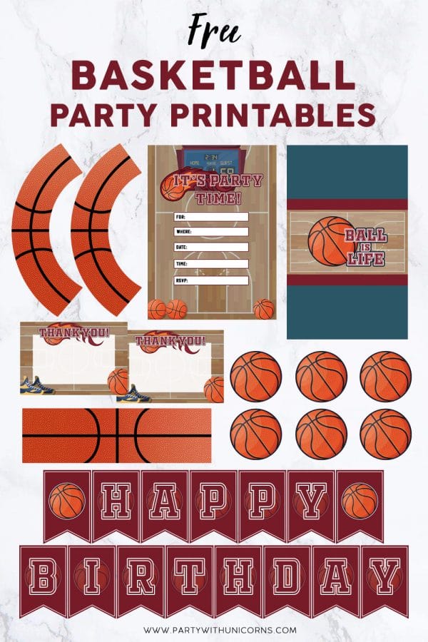 Free Basketball Party Printables Party with Unicorns